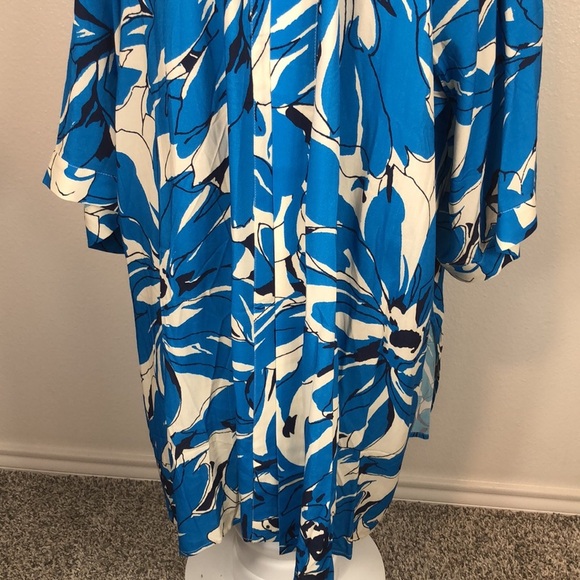 2/$30 NEW Catherines Duster Size 3X Alfresco Blue Black White Artsy Plus Size - Picture 6 of 15